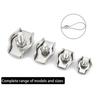 2PCS 304 Stainless Steel Wire Rope Clamp Single/Double Clamp Wire Rope Cable Clamp Size M2-M8
