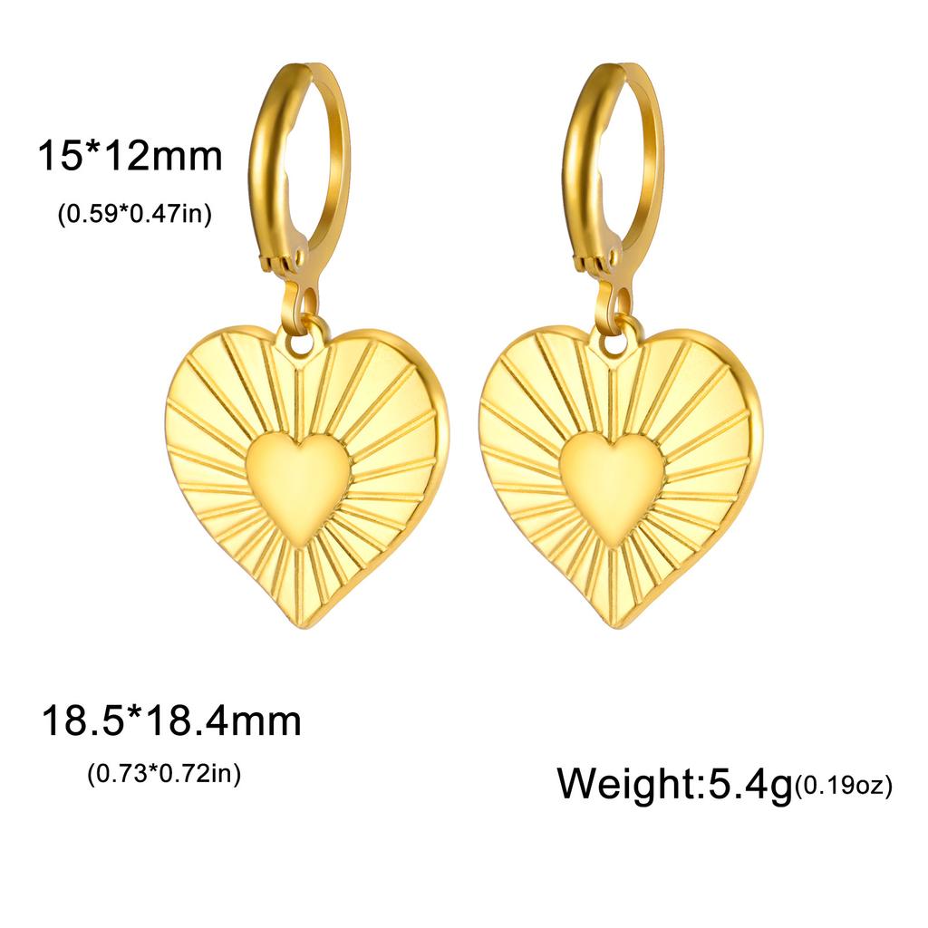 Heart Shaped Starfish Sun Pendant Hoop Earrings For Women Fashion Jewelry Gift