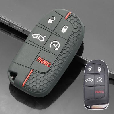 Dla Chrysler Dodge Dart Charger Journey Challenger Jeep Cherokee Silikonowy Pierścień Fob na Kluczyk Samochodowy Pokrowiec Ochronny na Pilot 5 Przycisków