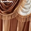 Um conjunto de cortinas e cabeças de cortina NAPEARL 70-80% blackout para atmosfera de ano novo, decorações de ano novo para sala de estar, quarto, decoração de casa