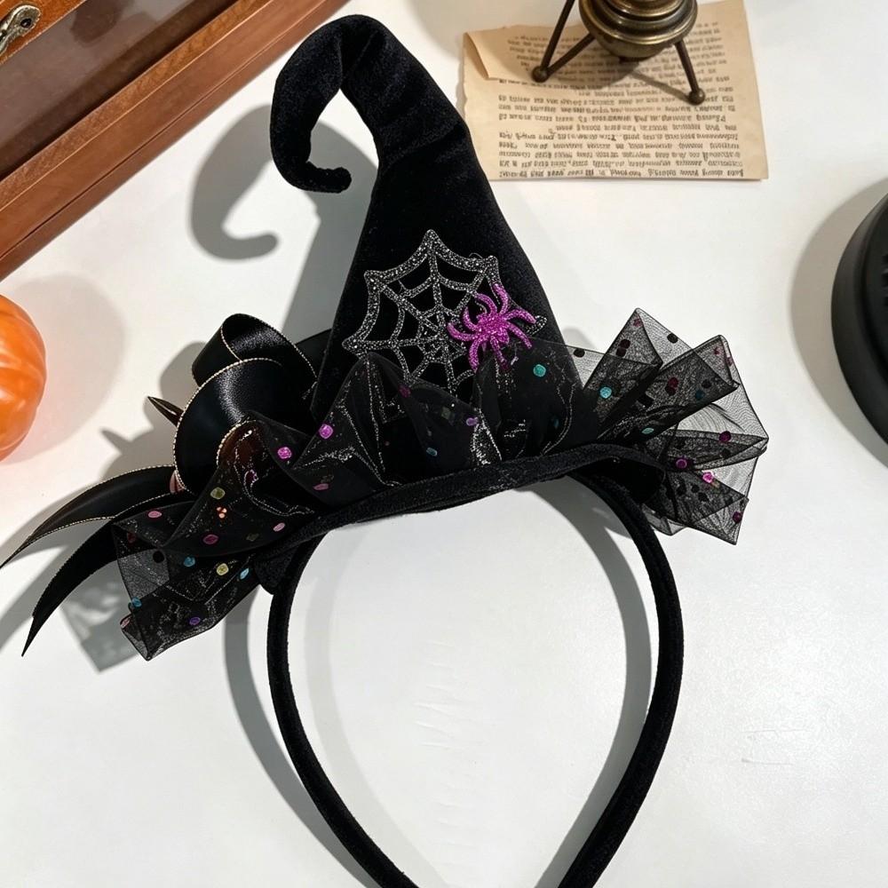 Spider Halloween Headband Ghost Halloween Party Hair Band Interesting Cone Hat Hair Hoop Girl