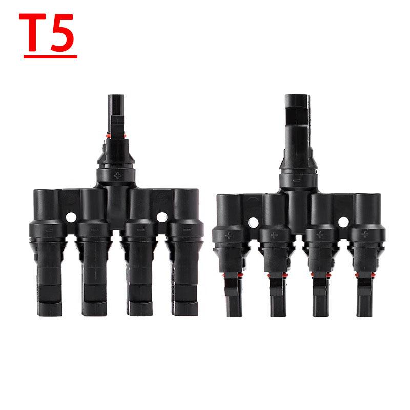 PV Connector T Type Parallel Connection Solar Panel System Waterproof Connector Branch Two Pieces Solar Cell Connect Plug