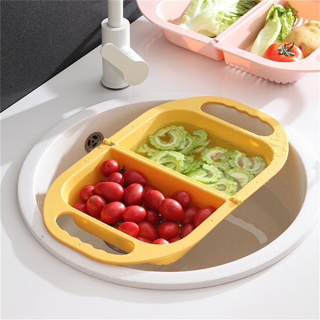 Household Foldable Leaking Fruit Vegetable Container Storage Basin Flash Dryer Rack