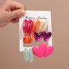 New Korean 7pair Colorful Circle Acrylic Hoop Earring for Women Vintage Geometric Heart Stud Earrings Statement Jewelry Set Gift