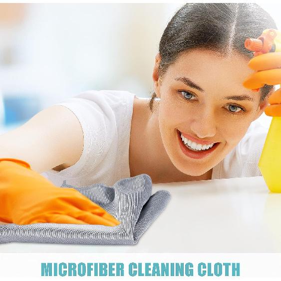 Tatuo 18 Pcs Microfiber Cloth Glass Cleaning Polishing Cloths (16 X 16) Microfiber Cloth for Glasses Reusable Cleaning Towels for Windows Windshields