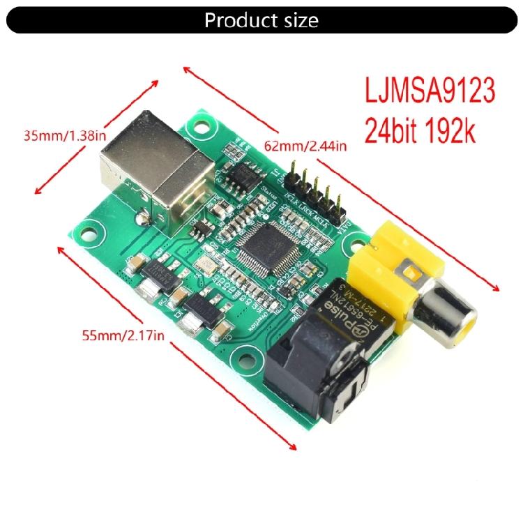 LJMSA9123 USB Auditory Adapter With SPDIF And I2S Outputs Ensures 24BIT 192KHz Losslessly Sound