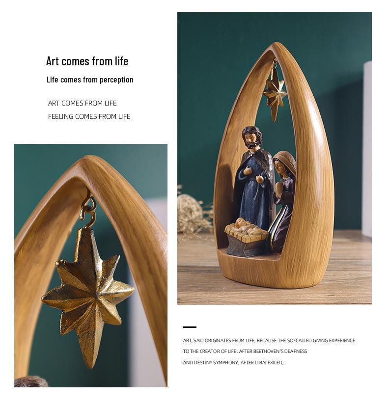 European Holy Infant Resin Figurine - Nativity Scene Tabletop Decoration