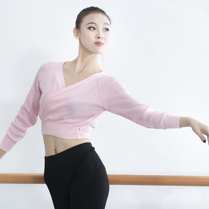 

Взрослый свитер-пальто для танцев с длинным рукавом - Теплый балетный топ для практики осенью и зимой 170 розовый