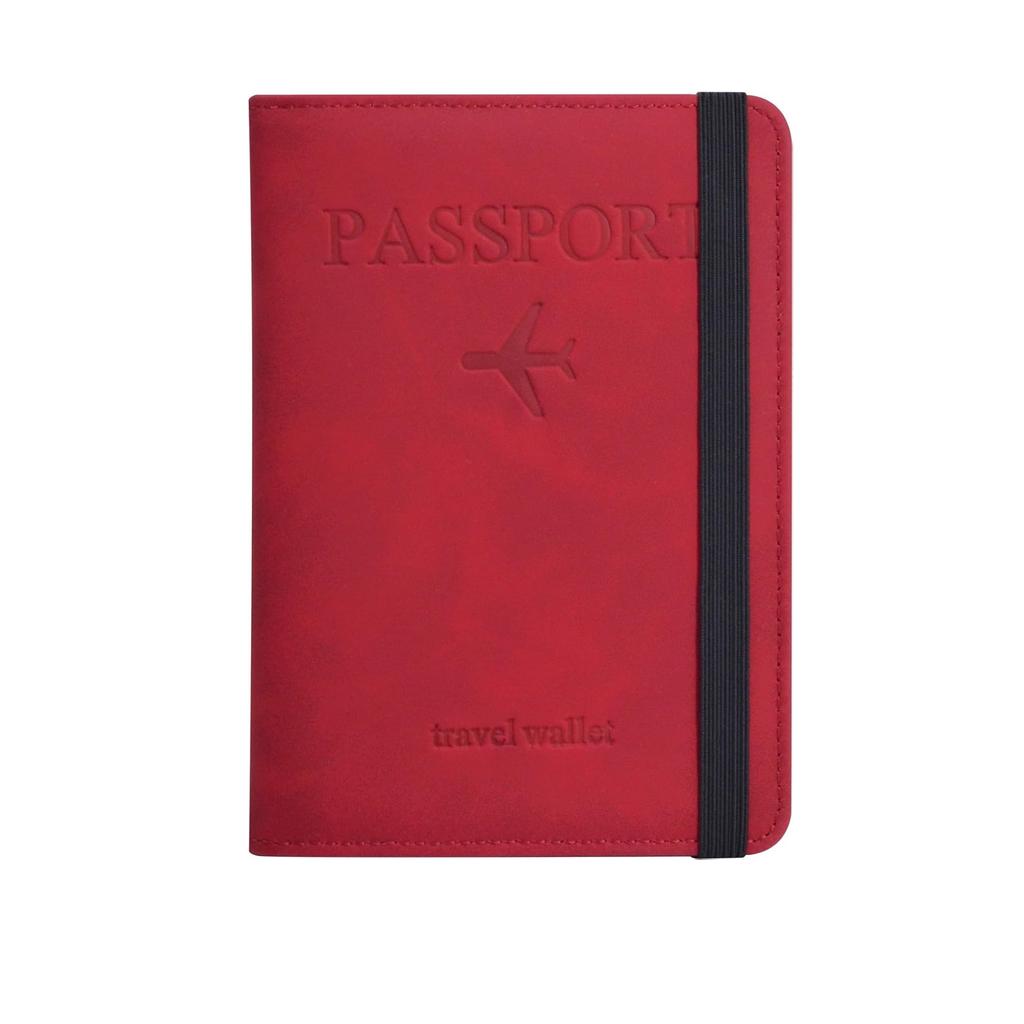 Passport Holder, with Credit Card Slot and Boarding Pass Slot Combo, Travel Wallet Case Book Travel Must Have, RFID Blocking Lea