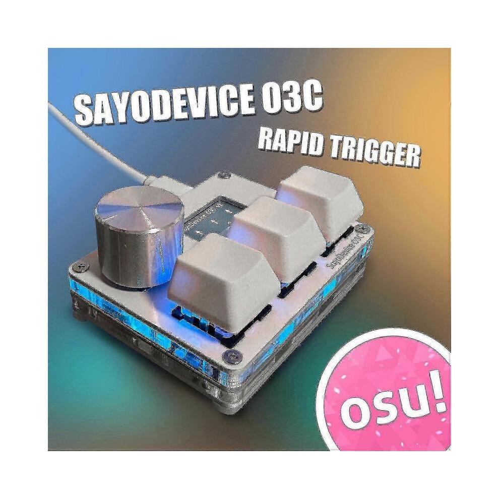 Sayodevice Osu O3c Szybki Trigger Hall Effect Przełączniki Magnetyczne Liniowe Klawiatura z Pokrętłem I Ekranem, Kopiuj Wklej, skrót, klawisz makro