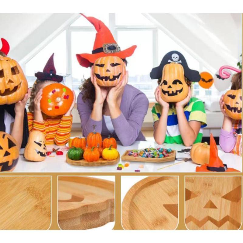 Creative New Halloween Pumpkin Tray Useful Suitable Family Festival Celebrate Snack Plate Funny Pumpkin Pattern Party Props Tray