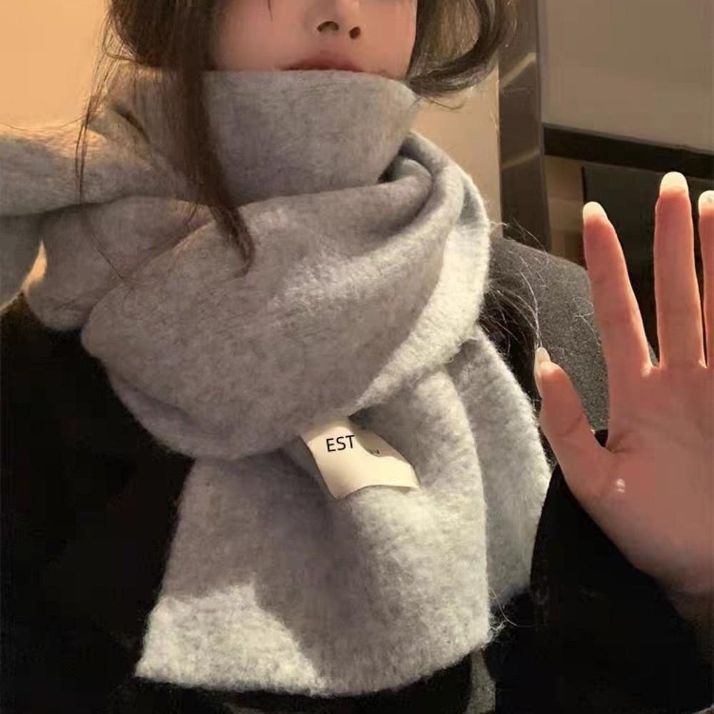 Korean Style Knitted Scarf Thickened Warm Scarf Fashion Neck Warmer Winter