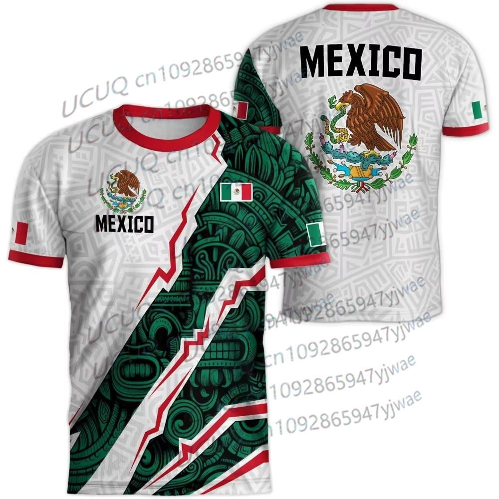 2026 Mexico National Flag Print Men's Women's Short Sleeve T-shirt 3D Print Tees Outdoor Football Jersey Sports Casual Tops