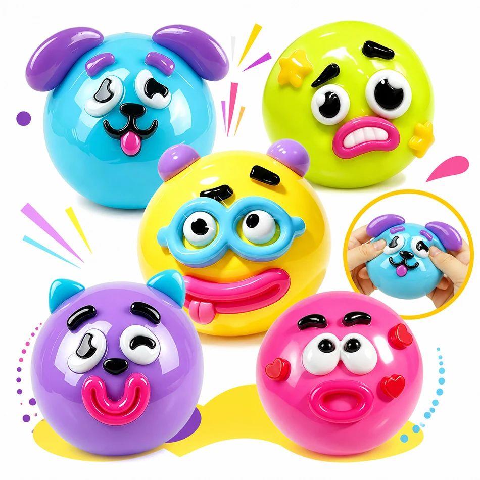 Funny Dog Expressions Squeezing Toy Soft Wet Cute Face Changing Slowly Rising Relaxing Sensory Toy Adults Ideal Home Office Gift
