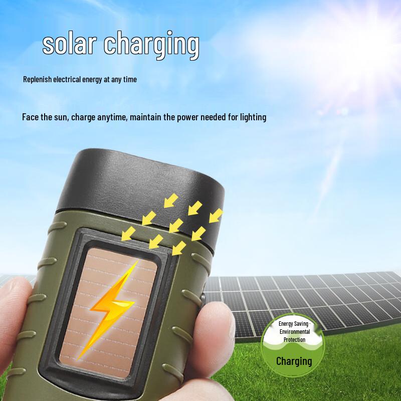 Solar Hand-Crank LED Emergency Flashlight