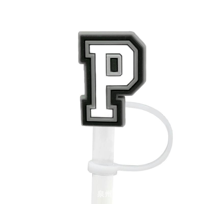 1Pcs Letter Silicone Straw Covers Cap Compatible With Stanley 30&40Oz Cup10Mm Straw Toppers Reusable Dust-Proof Straw Caps