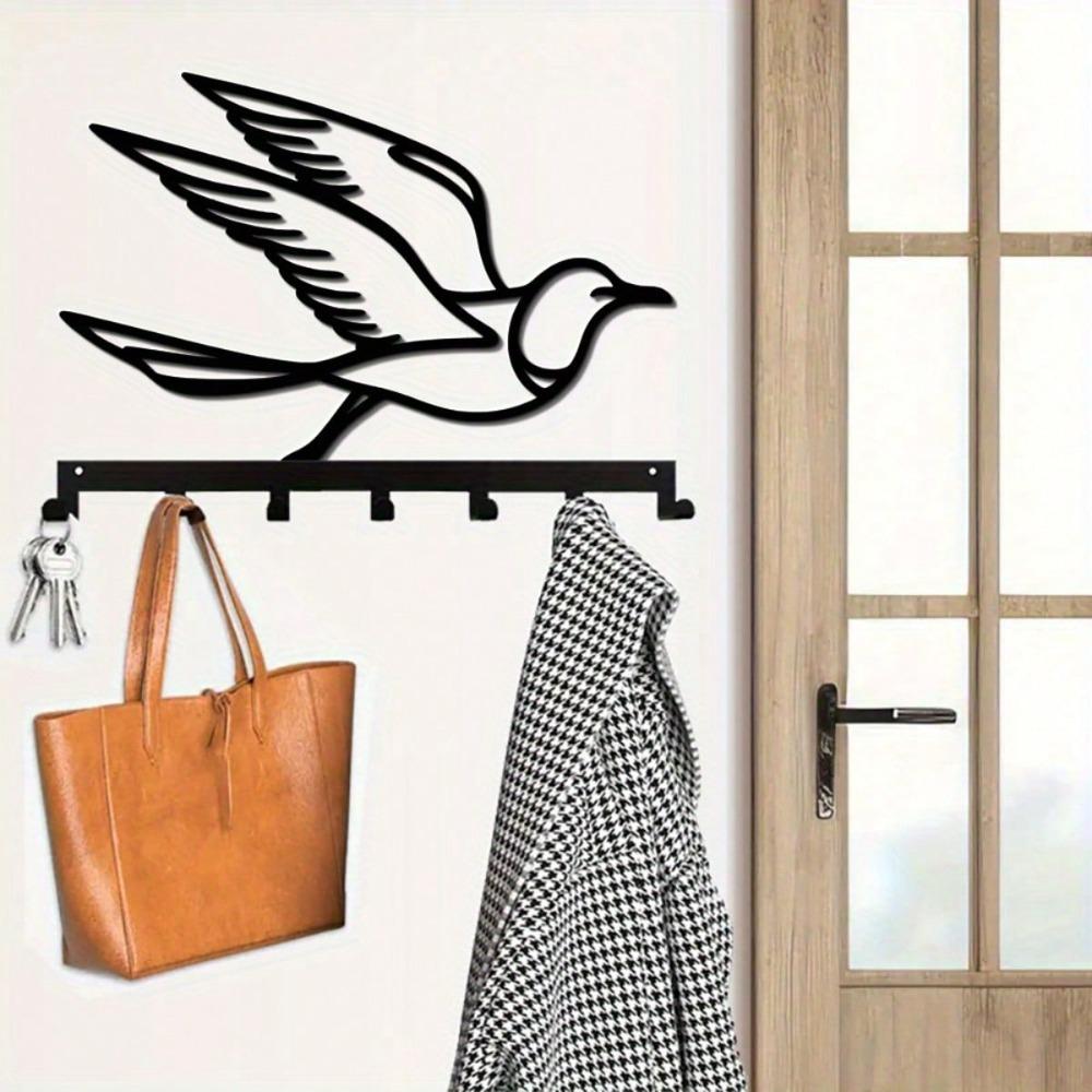Bird Design Key Hanger 7 Hook Wall Mounted Organizer Rustproof Durable Home Decor
