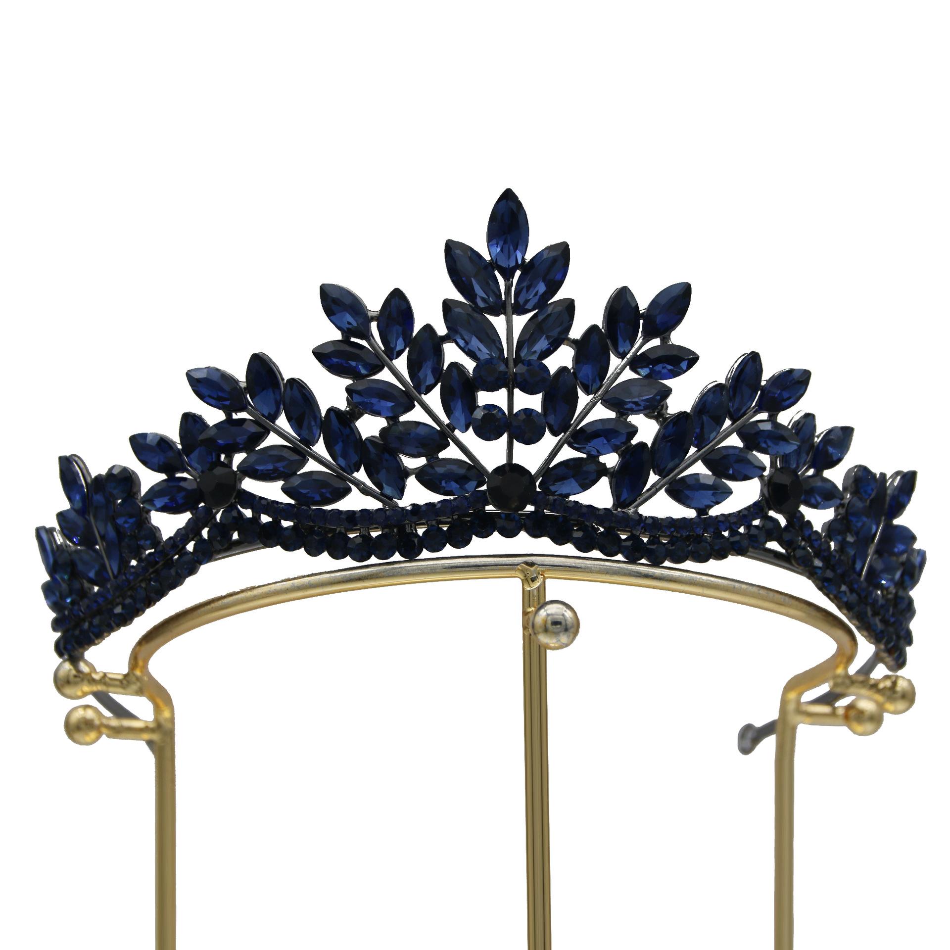 

Весенняя Свадебная Корона Головной Убор Европейский и Американский Сплав Черный Кристалл Свадебные Барочные Аксессуары для Волос