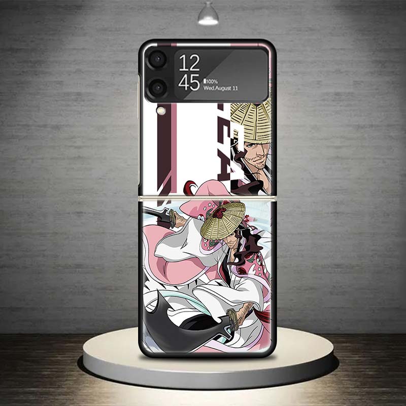 Anime Bleach Ichigo Kenpachi Phone Case For Samsung Galaxy Z Flip 7 6 5 4 3 5G Shockproof Cover Z Flip7 Flip6 ZFlip5 Flip3 Flip4