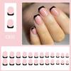 24 Pcs Short Square False Nail French Tip Stick On Nail Artificial Nail Glossy Press On Nail Acrylic Nail for Woman