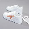 Fashion Women White Skateboard Shoes Summer Casual Sport Running Shoes Outdoor Breathable Lace-up Metal Decoration Flat Shoe