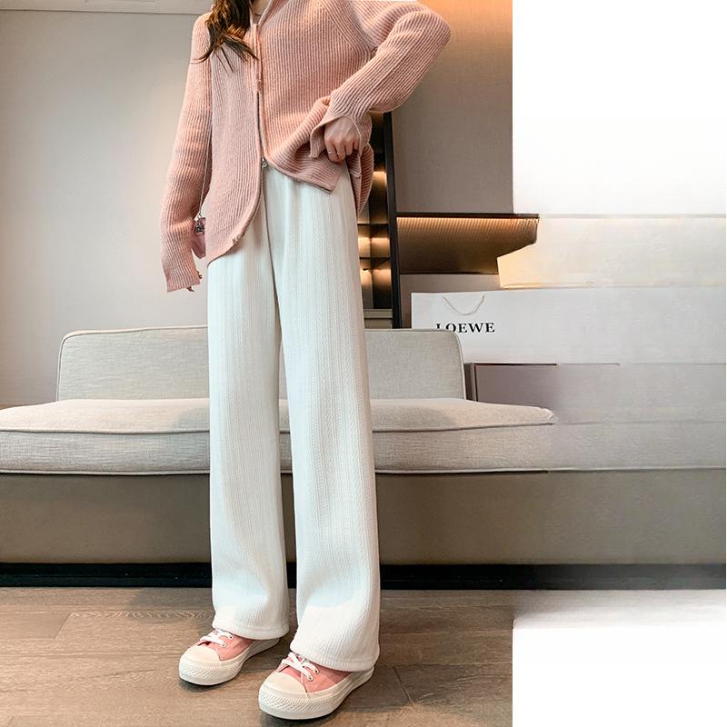 

Брюки палаццо женские популярные большого размера прямого кроя весенние, осенние и зимние новые универсальные и тонкие с высокой посадкой утолщенные повседневные брюки XL