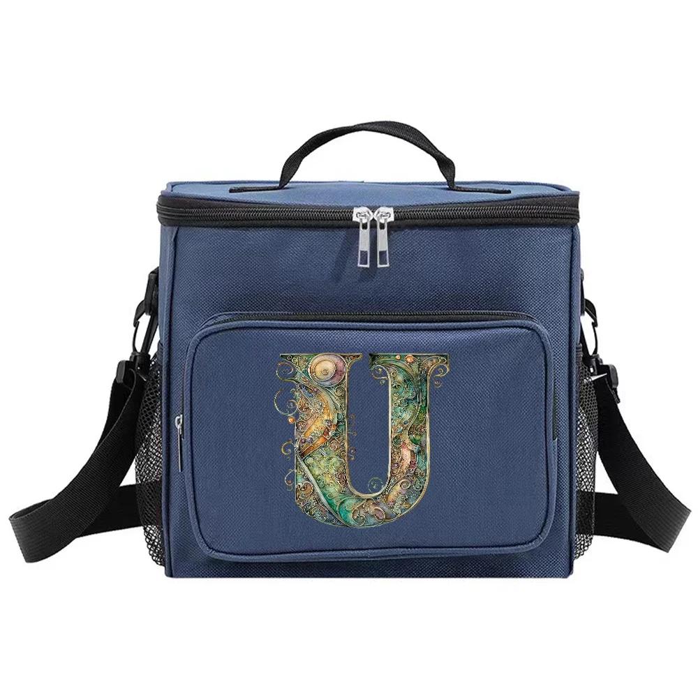 Lunch Bag Insulated Bags Cooler Box Thermal Organizer Handbag Shoulder Storage Lunchbag for Student Graphic Letter Printing
