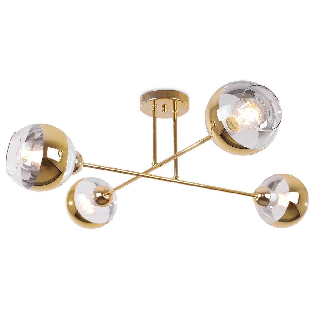 Asturia Gold Ceiling Lamp 4-Flat Golden Lamp E27