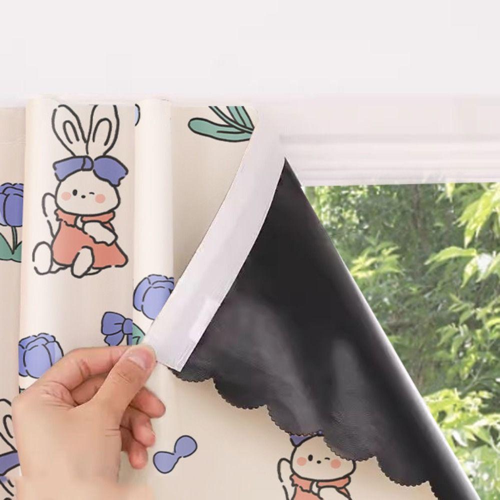 Cartoon Patterns Blackout Curtains Thickened Waterproof Self-Adhesive Curtains Thermal Insulated Light Blocking Blackout Drapes