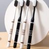 Ergonomic Black and White Toothbrush Set for Couples Portable Gentle Cleaning