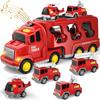 HIWO Construction Vehicle Toy Miniature for Boys and Girls Ages and Includes Carrier and Lights and Indoor Birthday Christmas Available In and Blue