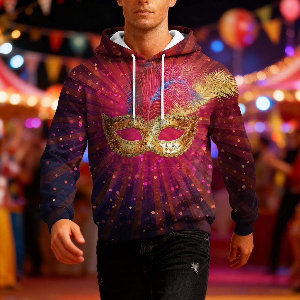 Men's Long-Sleeve Casual Hooded Sweatshirt