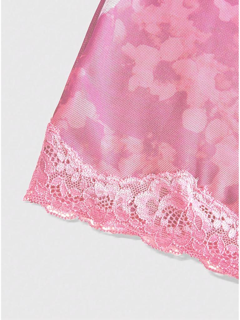 2025 Cross-border Sexy Lace Slip Dress: Waist-cinching Retro Floral Print, Backless, Hip-hugging, Ruffled Design.