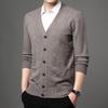 Hengyuanxiang Men's V-Neck Knit Cardigan