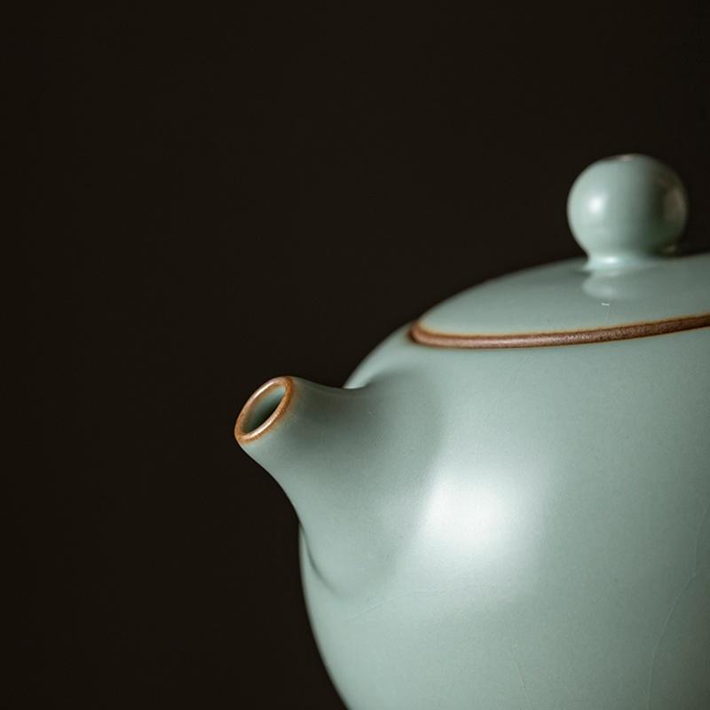 Ru Kiln Ceramic Teapot with Crackle Glaze Kung Fu Tea Set
