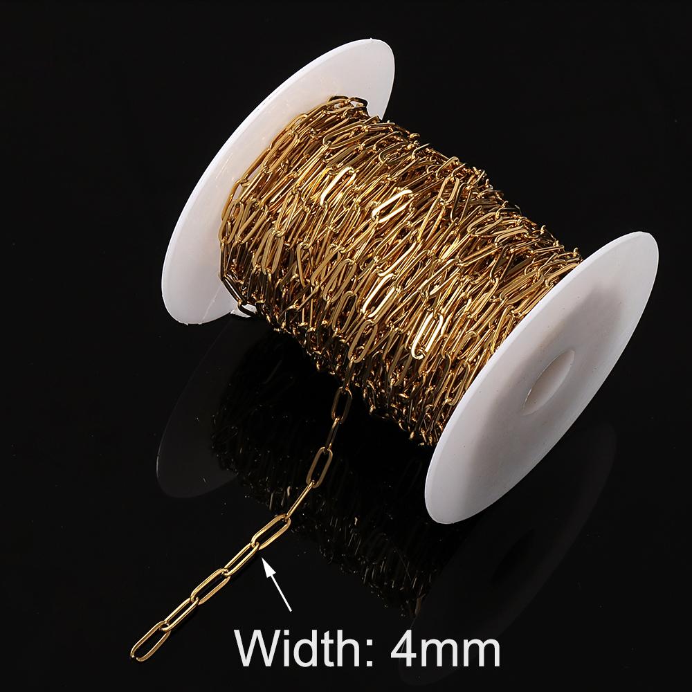 No Fade 1meter Stainless Steel Necklace Chain Cable Gold Chains Findings DIY Supplies Lots Wholesale Jewelry Making Components