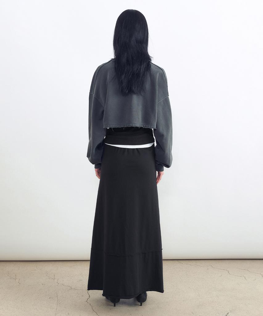 Insilence Woman Knotted Maxi Jersey Skirt Black
