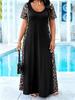 Plus-size Women's Spring/summer Dress, Round Neck, Short Sleeves, Leopard Print Patchwork