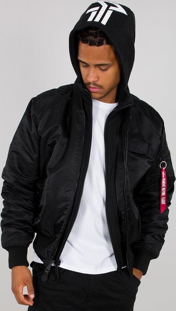 Winter Jacket Alpha Industries MA-1 ZH Back Print (128113) Black/white