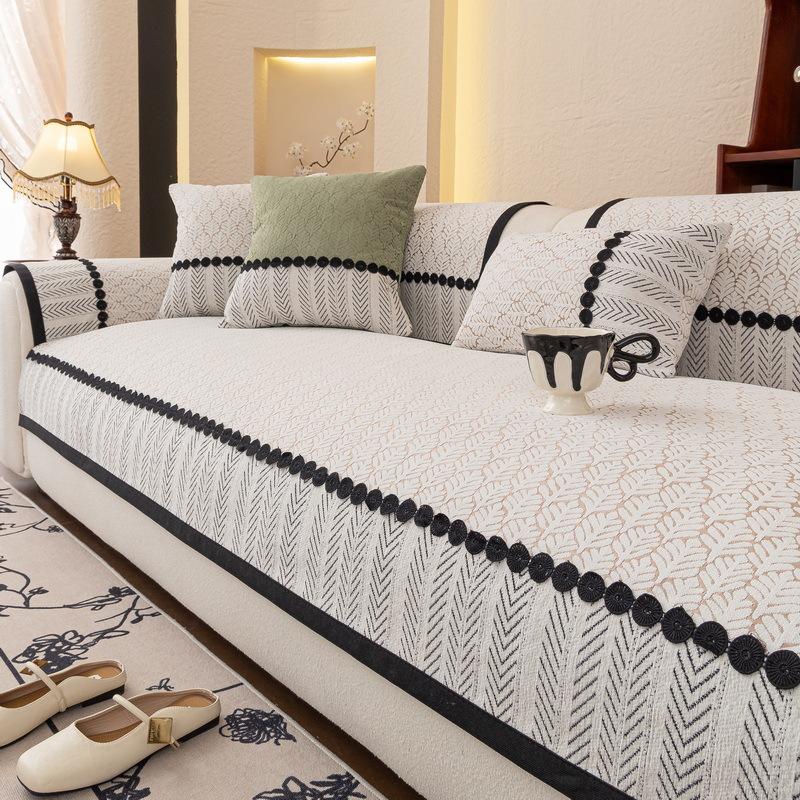 Light Luxury High-End Sofa Cushion, Universal Chenille Seat Cushion For All Seasons, Non-Slip Leather Sofa Cover, Backrest Cover Cloth Towel