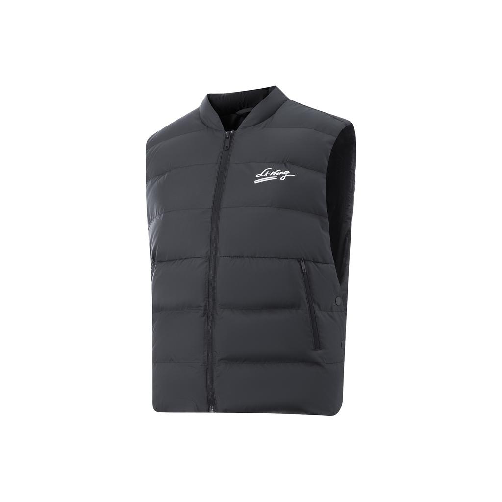 Li Ning Sport Lifestyle Series Stand Collar Letter Brand Logo Down Vest Women Vest AMRV040-3