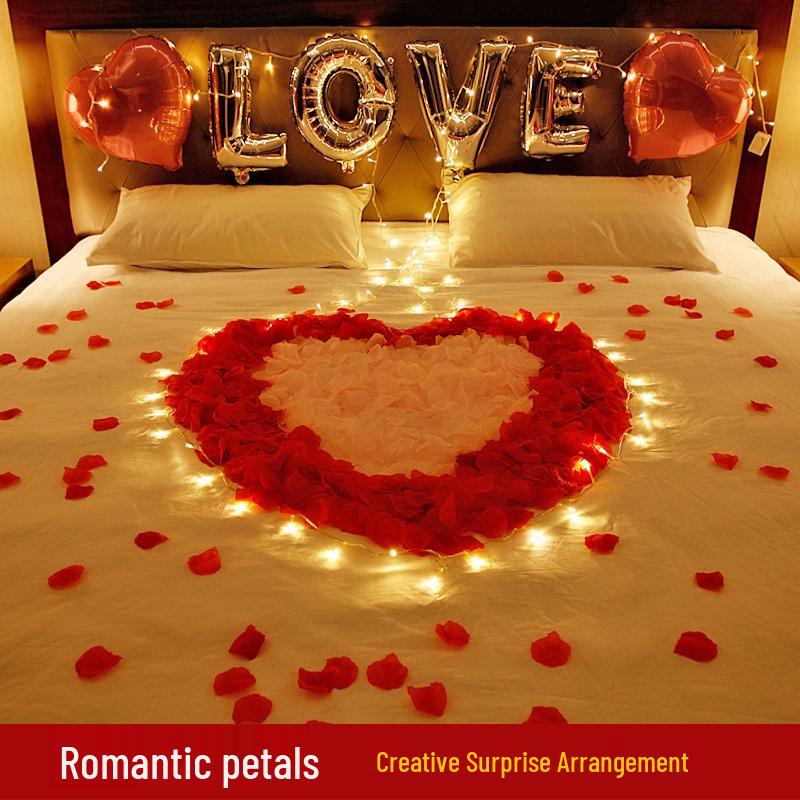 Romantische Rosenblüten-Dekoration für Valentinstag, Heiratsanträge, Geburtstage und Partys