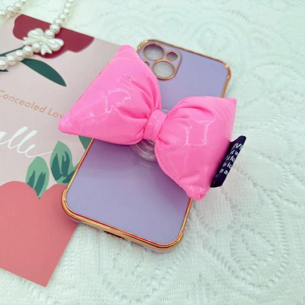 Korea Cute 3D Down Jacket Bowknot Bracket Phone Grip Tok Griptok Lovely Holder Ring For iPhone Samsung Accessories Phone Holder