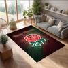 England Rugby Crystal Velvet Rug, Custom Name Text Personalized Non‑Slip Floor Mat for Home Decor Gift