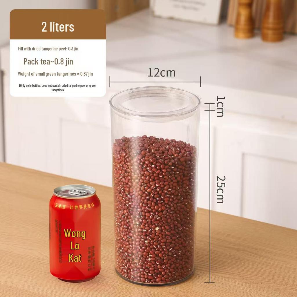 Large Capacity Food-Grade PET Storage Jar for Dried Tangerine Peel, Tea, and More.
