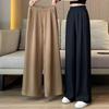 Spring Summer Women Thin Wide-leg Pants Ice Filament Permeability Women Elastic Waist Stright Long Wide Leg Pants Casual Female