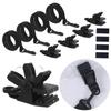 24 Pcs Solar Blanket Straps Kit Including 8 Straps 8 Clips and 8 Fastener Solar Cover Reel Strap Kit for In-Ground Swimming Pool