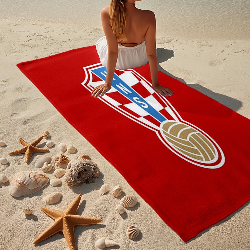 Kroatisches Fußball-Emblem Mikrofaser Strandtuch, Leicht und Schnelltrocknend, für Sommerreisen, Strand-Essential, Schwimmbad