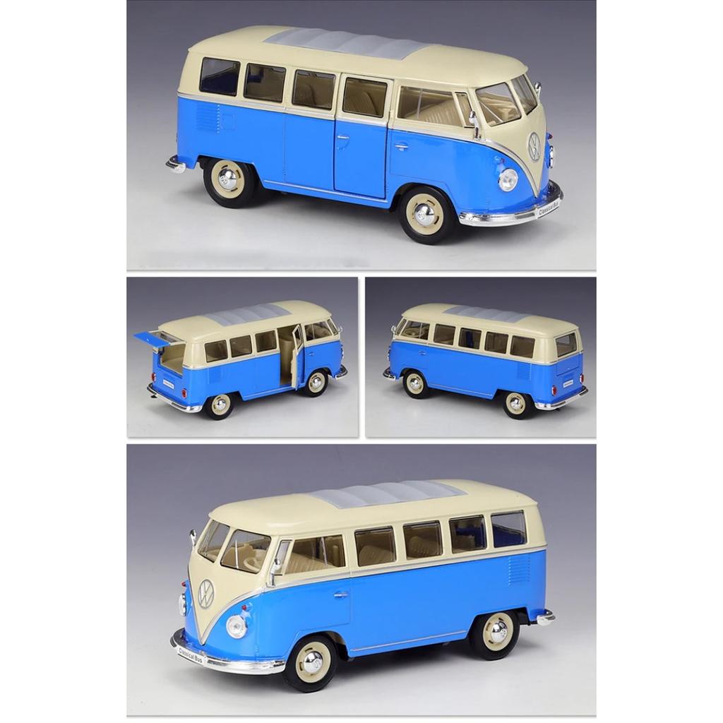Welly 1/24 Volkswagen VW T1 BUS Legierungsauto Diecasts & Spielzeugfahrzeuge Automodell Miniatur Maßstabsmodell Auto Spielzeug für Kinder