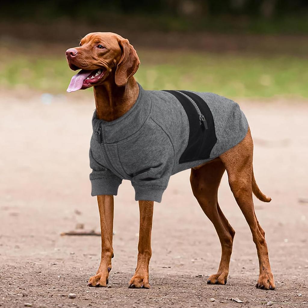 Kuoser Dog Sweatshirt, Winter Fall Warm Dog Sweater for Small Medium Sized Dogs Girl Boy, Cold Weather Pet Sweatshirts with Pocket Soft Doggie